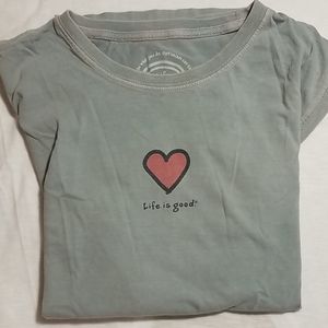 Life Is Good Green Women's Size Medium T-shirt
